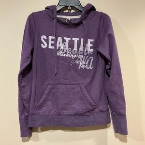 Agenda Purple Graphic Hoodie Sweater